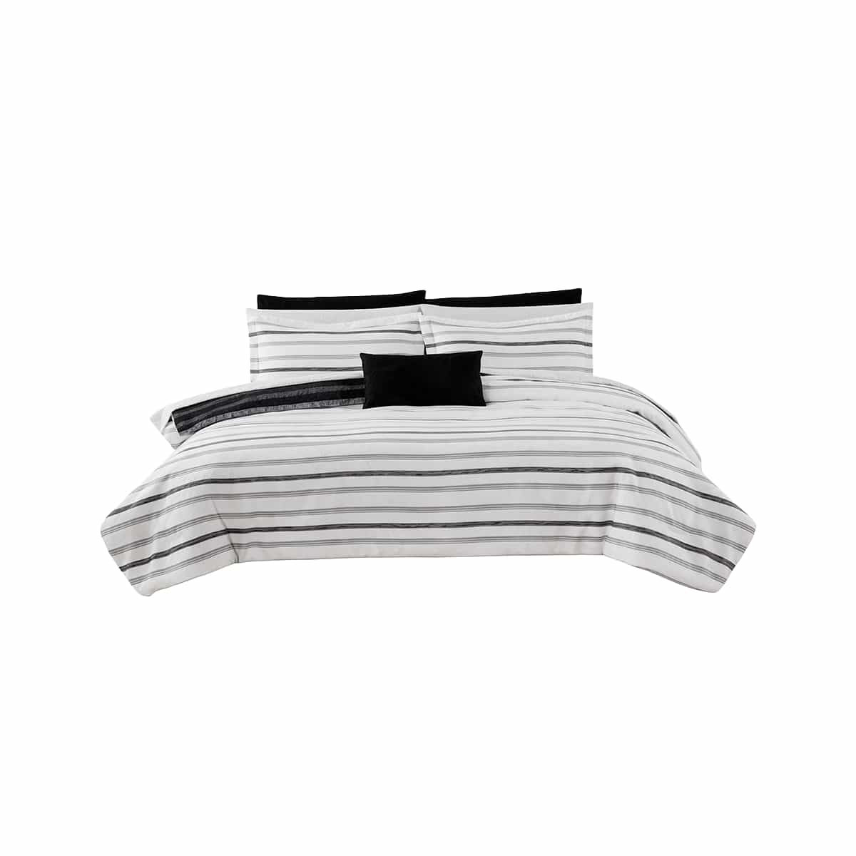 Edredón King Reversible 10 Piezas Blanco Y Negro Urban Retreat