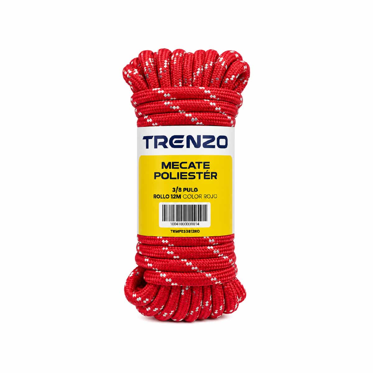 Mecate De Poliéster 3/8 Pulgadas Rojo Trenzo