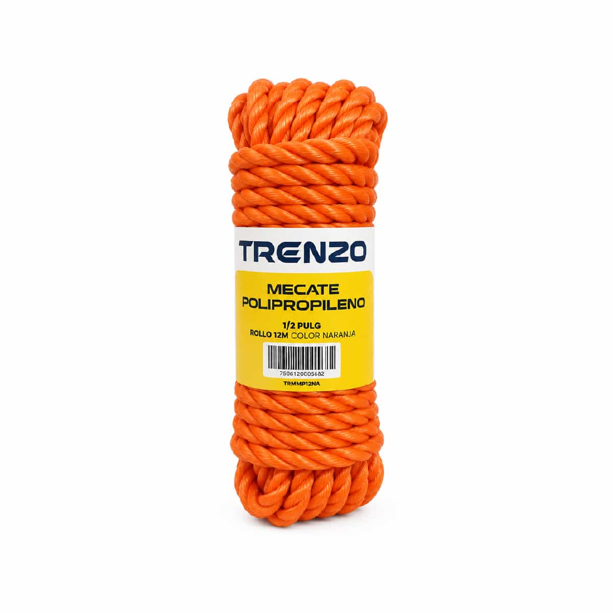 Mecate De Polipropileno 1/2 Pulgadas Naranja Trenzo