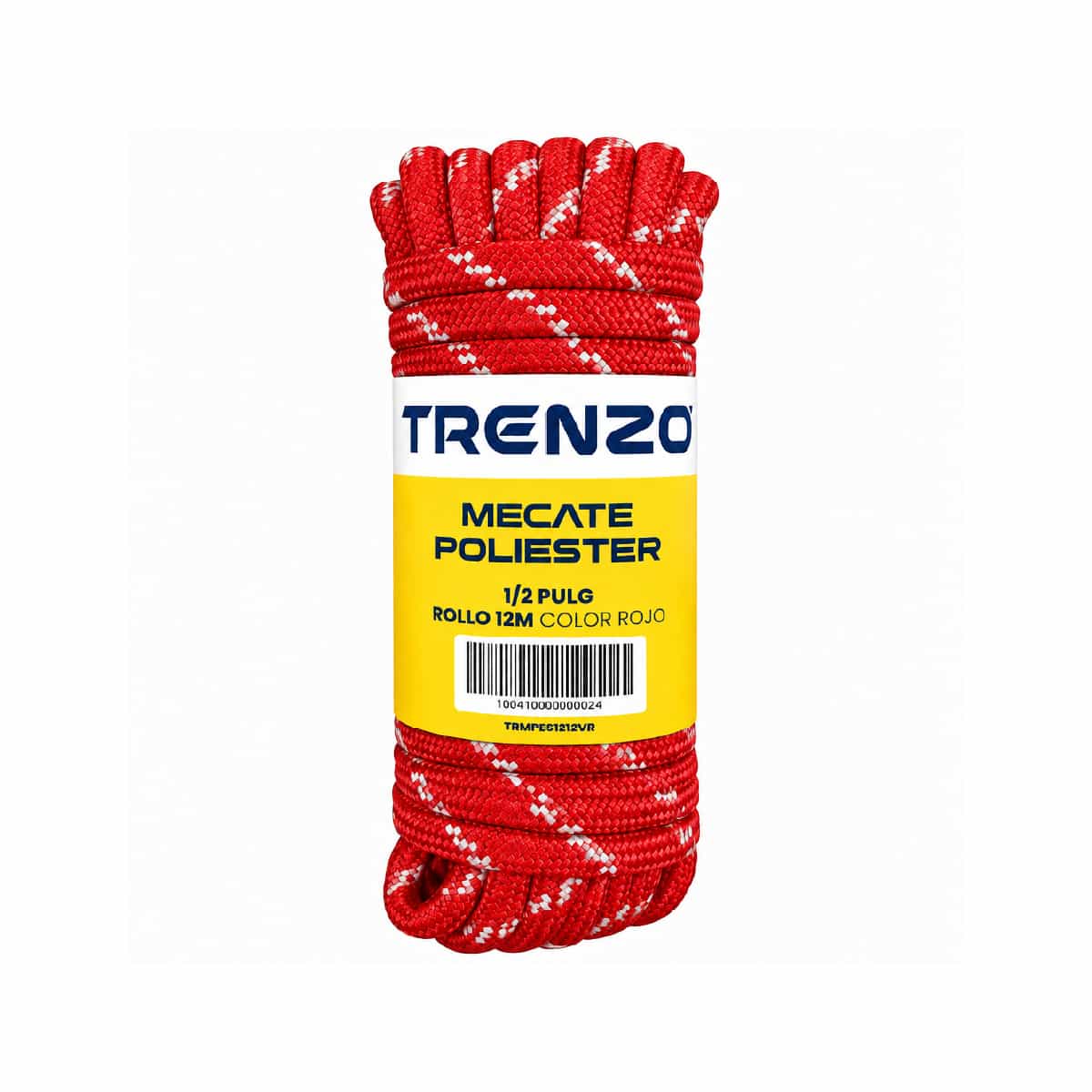 Mecate De Poliéster De 1/2 Pulgadas Rojo Trenzo