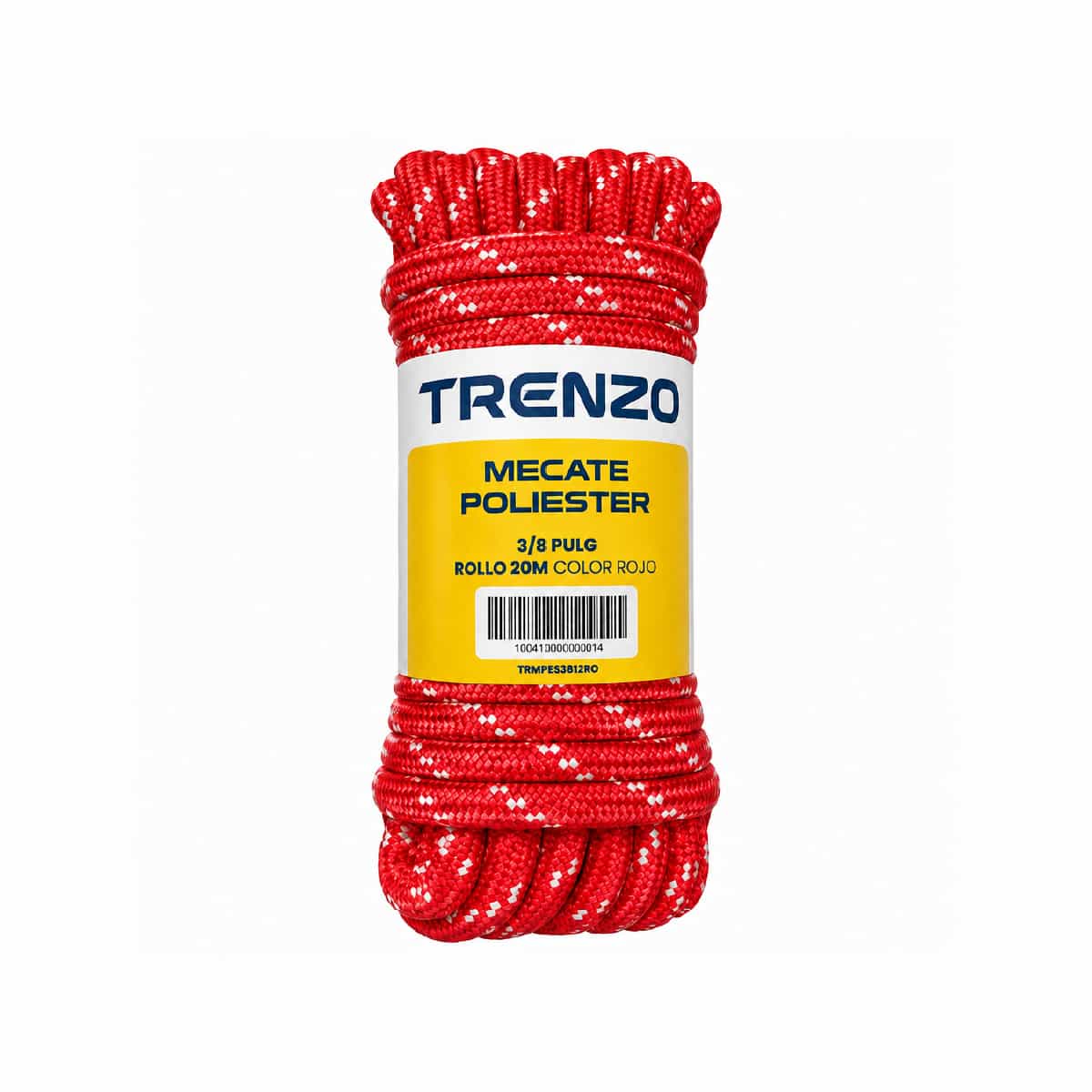 Mecate de Poliéster 3/8 Pulgadas Rojo Trenzo