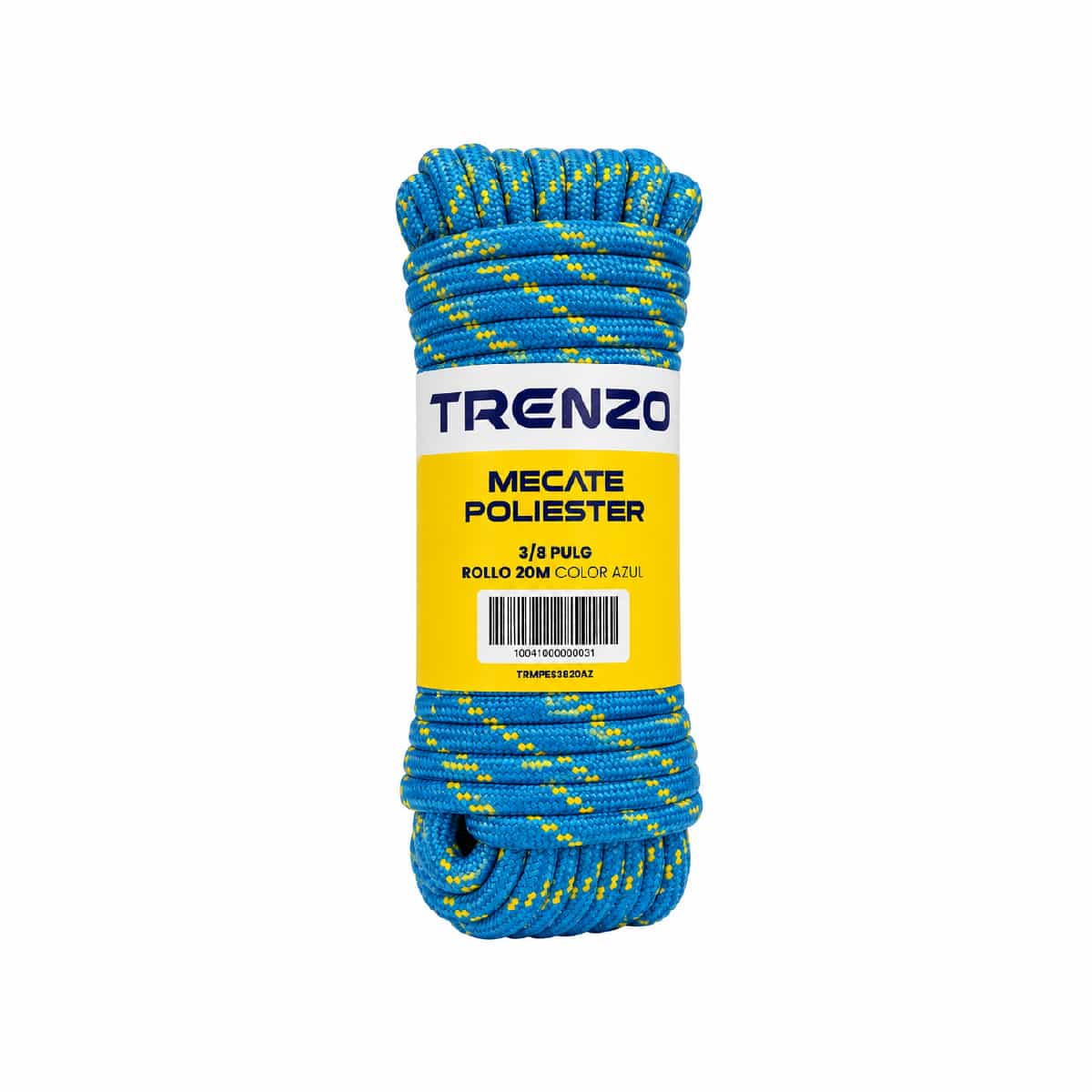 Mecate De Poliéster De 3/8 Pulgadas Azul Trenzo