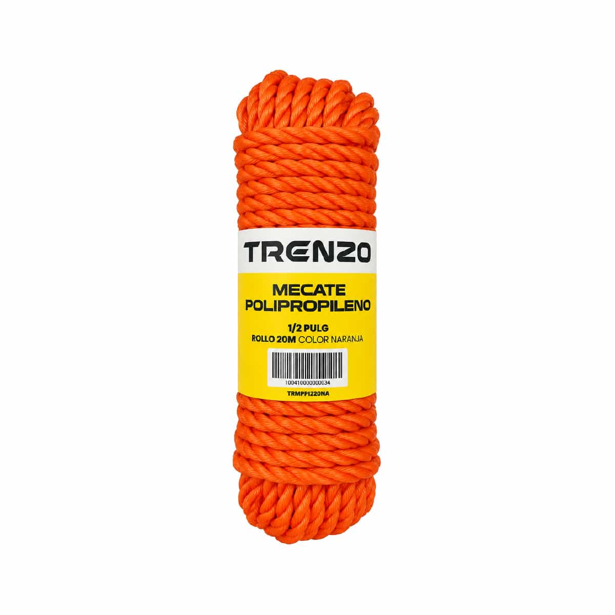 Mecate de Polipropileno de 1/2 Pulgadas Naranja Trenzo